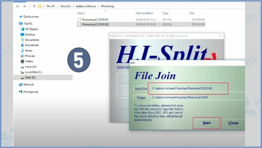 Pilih File Part 01 Yang Akan Digabungkan Menjadi 1 Folder - Cara Ekstrak File Part (.part01) Agar Menjadi 1 Folder dengan HJSplit