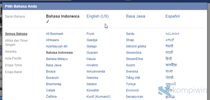 Cara Mengubah Bahasa di Facebook Jadi Sunda, Jawa, Inggris di Web dan Android/iPhone 1