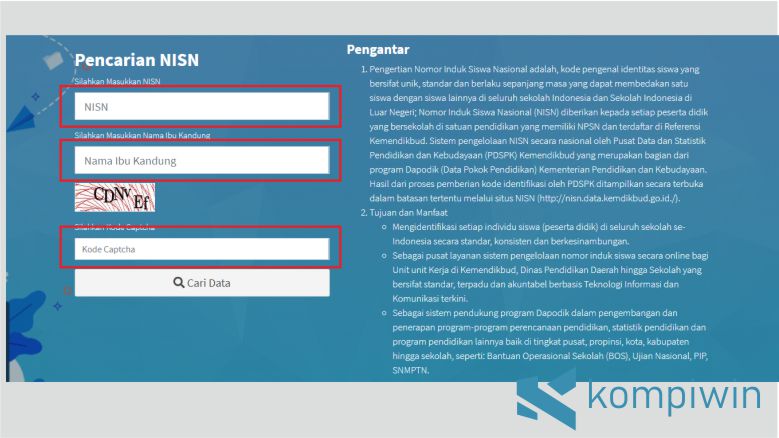 Cara Cek Nisn Secara Online