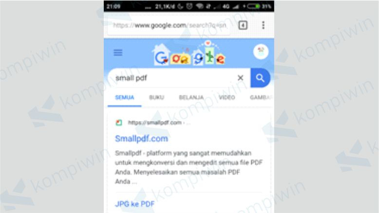 Cari SmallPDF di Google