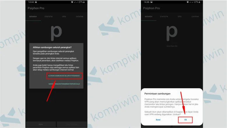 Jalankan Aplikasi Psiphon Pro