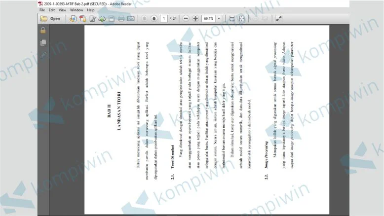 Merotasi PDF dengan Adobe Reader