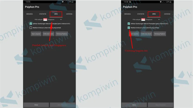 Setting Aplikasi Psiphon Pro