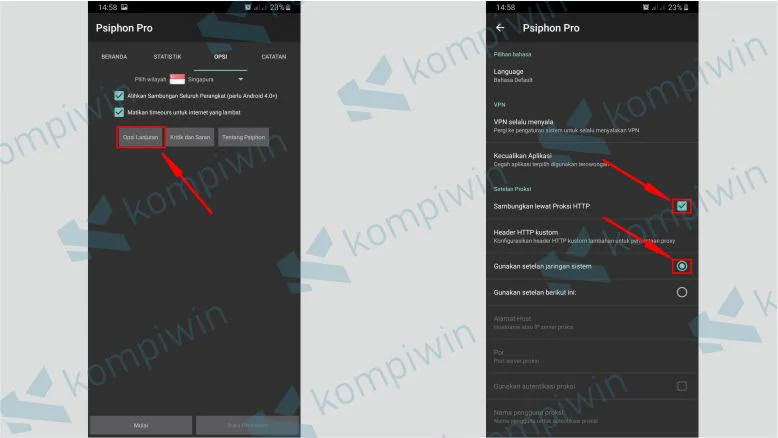 Setting Psiphon Pro