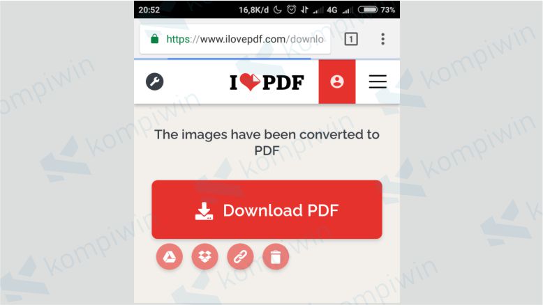 Unduh file JPG yang sudah diubah ke PDF