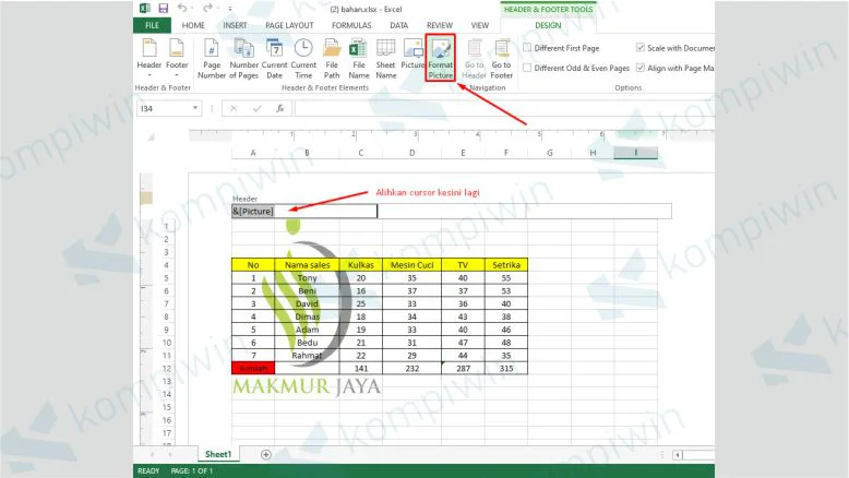 Atur Transparansi Watermark Excel