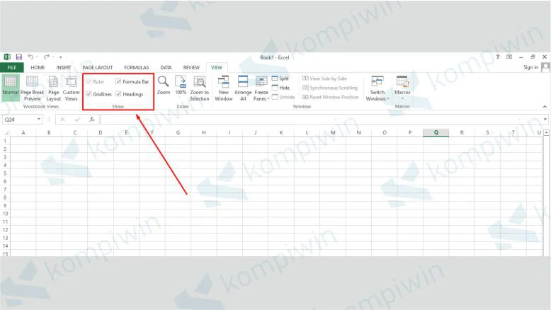 Uncheck Gridline untuk Menghilangkan Garis di Excel