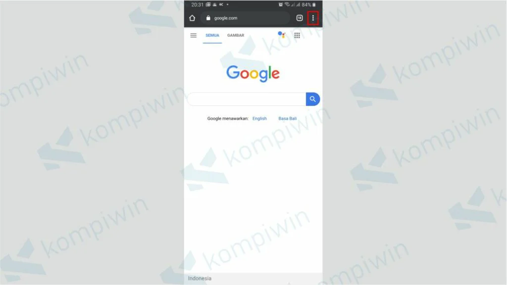 Klik Ikon Titik Tiga pada Chrome di Smartphone