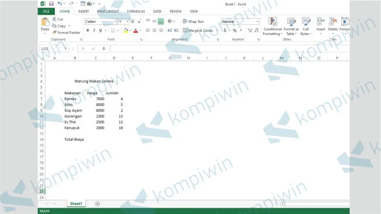 Buka File Excel - Cara Menghitung Total Bayar Di Excel
