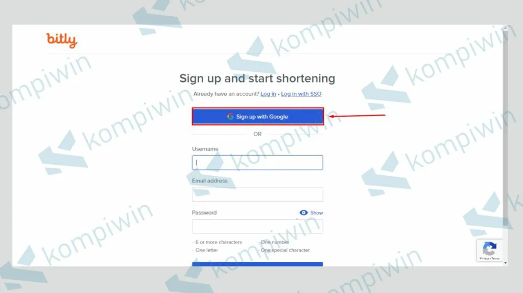 Pilih Sign Up with Google untuk Daftar Menggunakan Gmail - Kompiwin