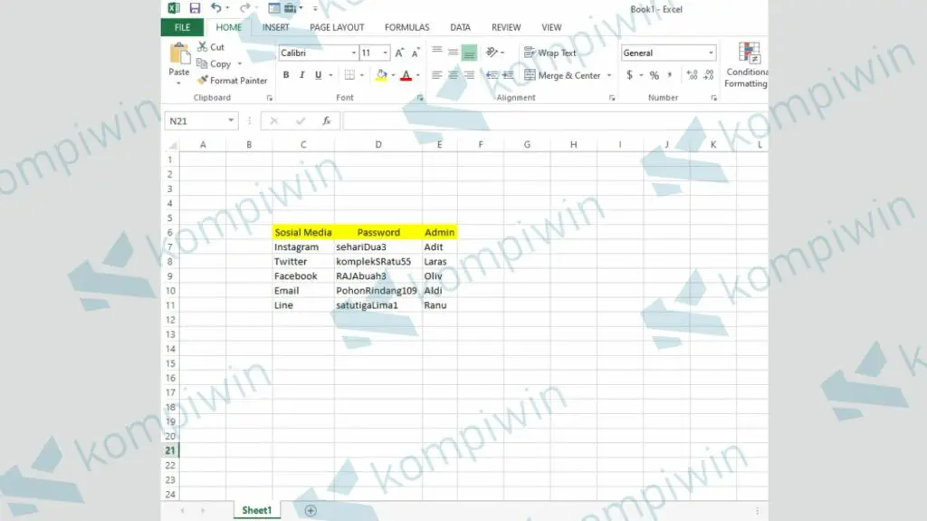 Buka File Excel - Cara Menyembunyikan Baris dan Kolom di Excel