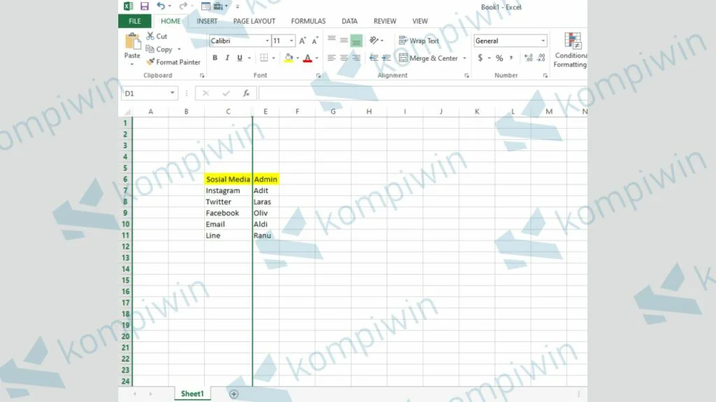 Kolom Selesai Disembunyikan - Cara Menyembunyikan Baris dan Kolom di Excel