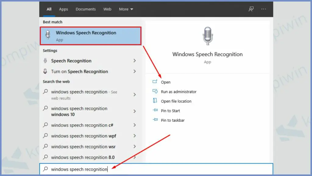Cari Windows Speech Recognition