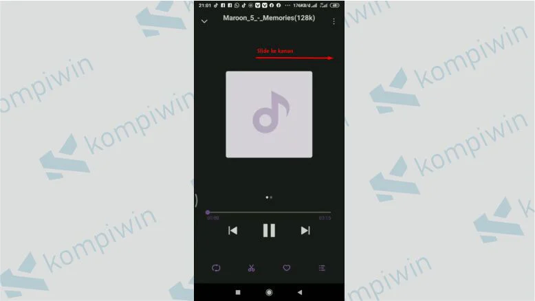 Putar musik dengan aplikasi bawaan Xiaomi