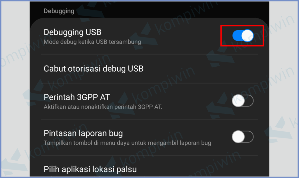 Aktifkan Debugging USB 
