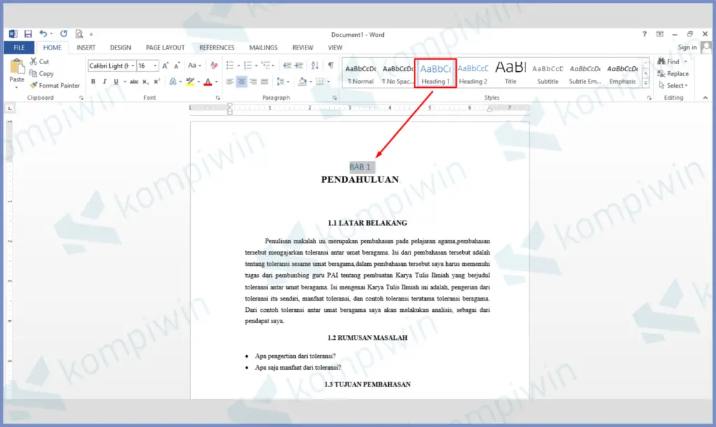√ Cara Membuat Titik Daftar Isi Di Word √ Cara Membuat Titik Daftar Isi Di Word