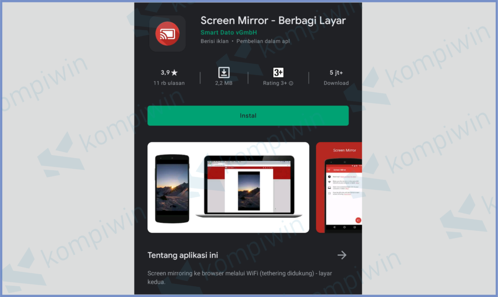 Install Aplikasi Di HP Screen Mirror 