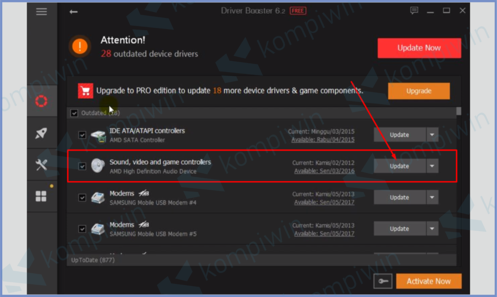 Update Driver Sound, Video And Game Controllers 