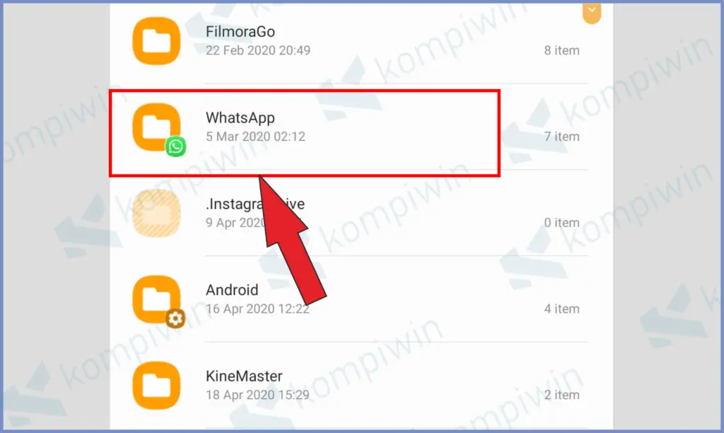 Buka Folder Bernama Whatsapp 