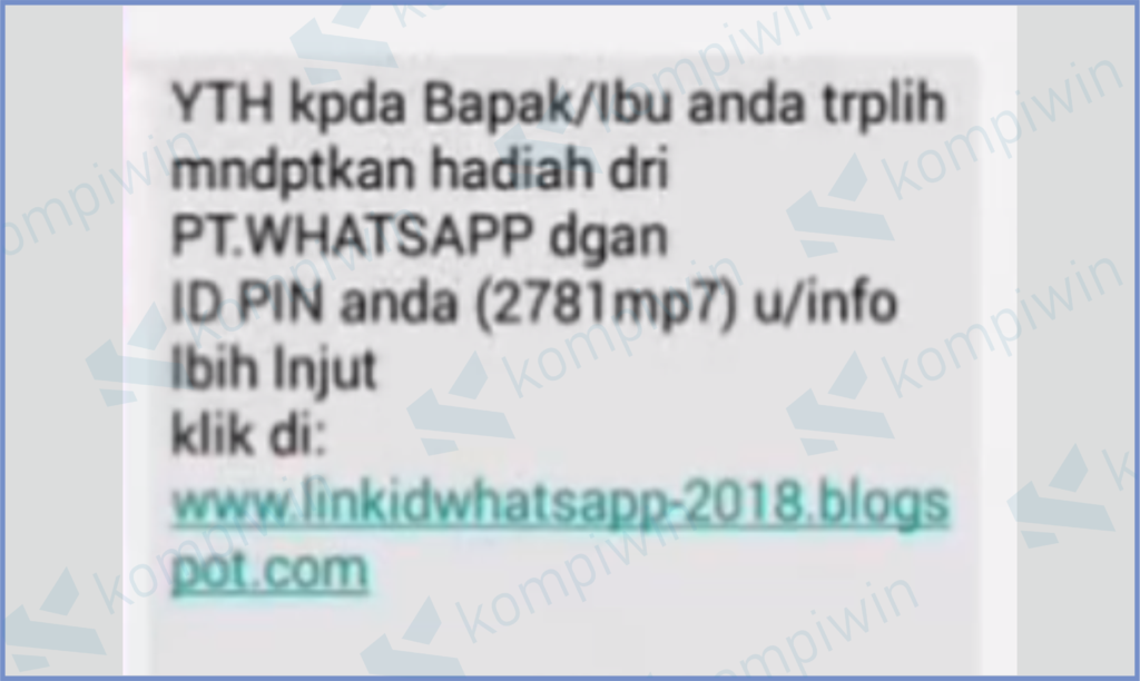 Penipuan Mengatasnamakan PT Whatsapp 