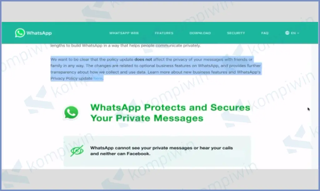 Informasi Tentang Kebijakan Whatsapp 