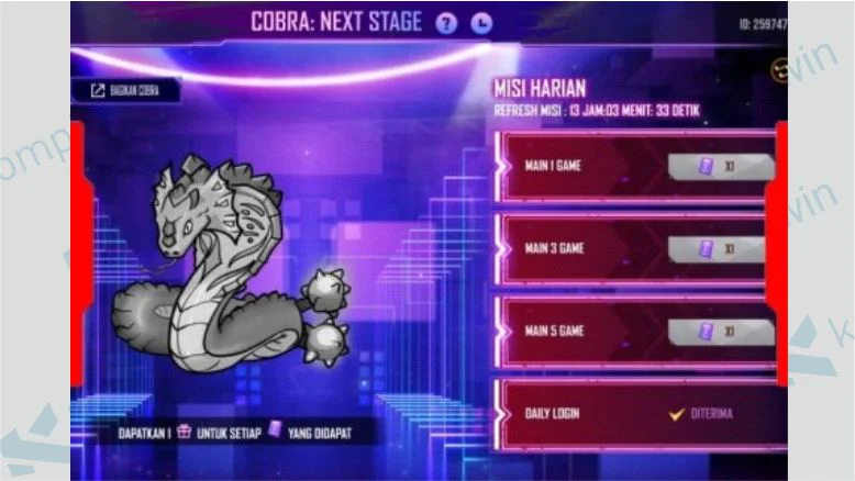 Misi Event Cobra FF 2021 - Jawaban Kuis Cobra FF 2021