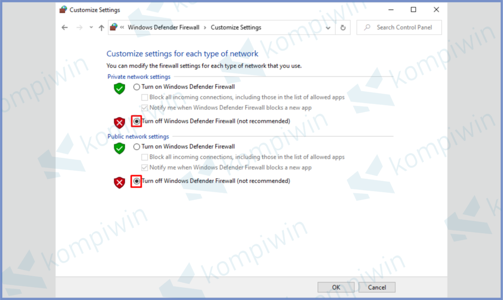Posisikan Ke Tombol Turn Off