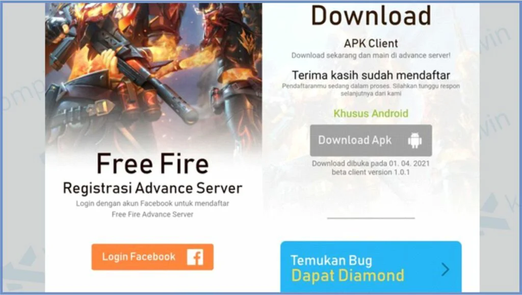 Tunggu Kode Aktivasi - Kode Aktivasi Advance Server FF (Free Fire)