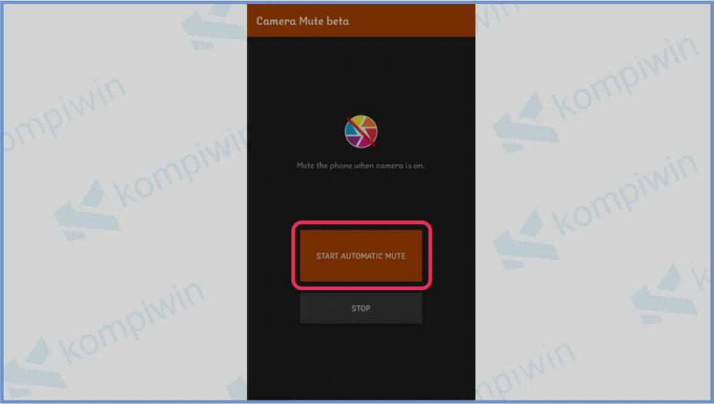 Klik Start Automatic Mute - Cara Mematikan Suara Kamera Instagram