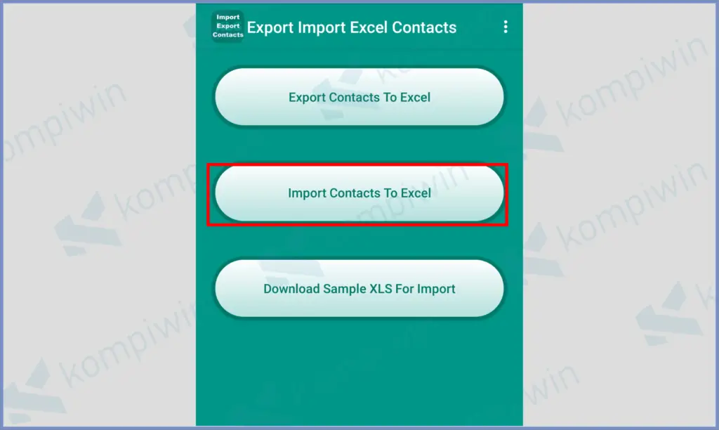 Klik Import Contact 
