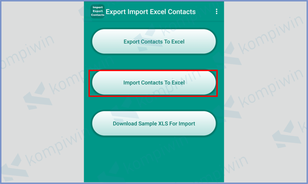 Klik Import Contact 