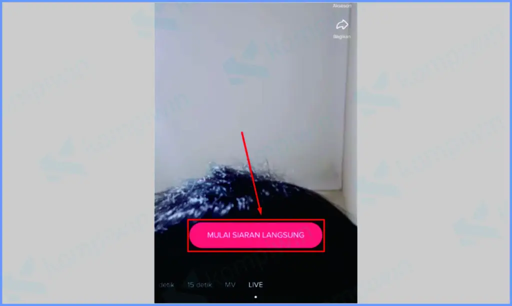 Klik Mulai Siaran Langsung 