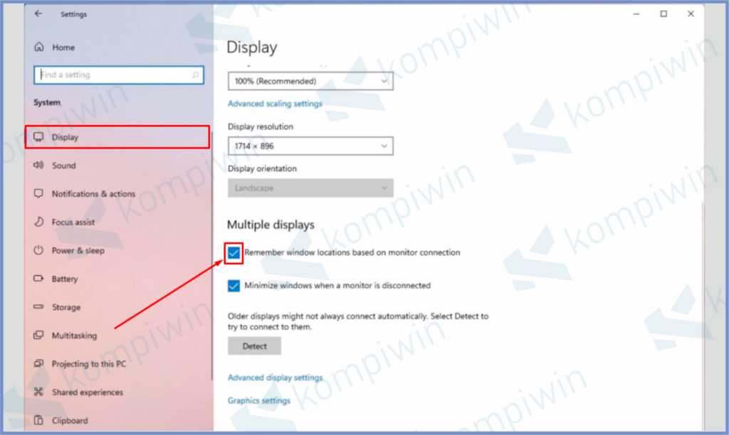 Masuk Ke Display Lalu Matikan Centang 