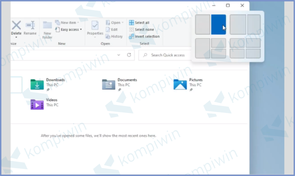 Tampilan Fitur Snap Layout 