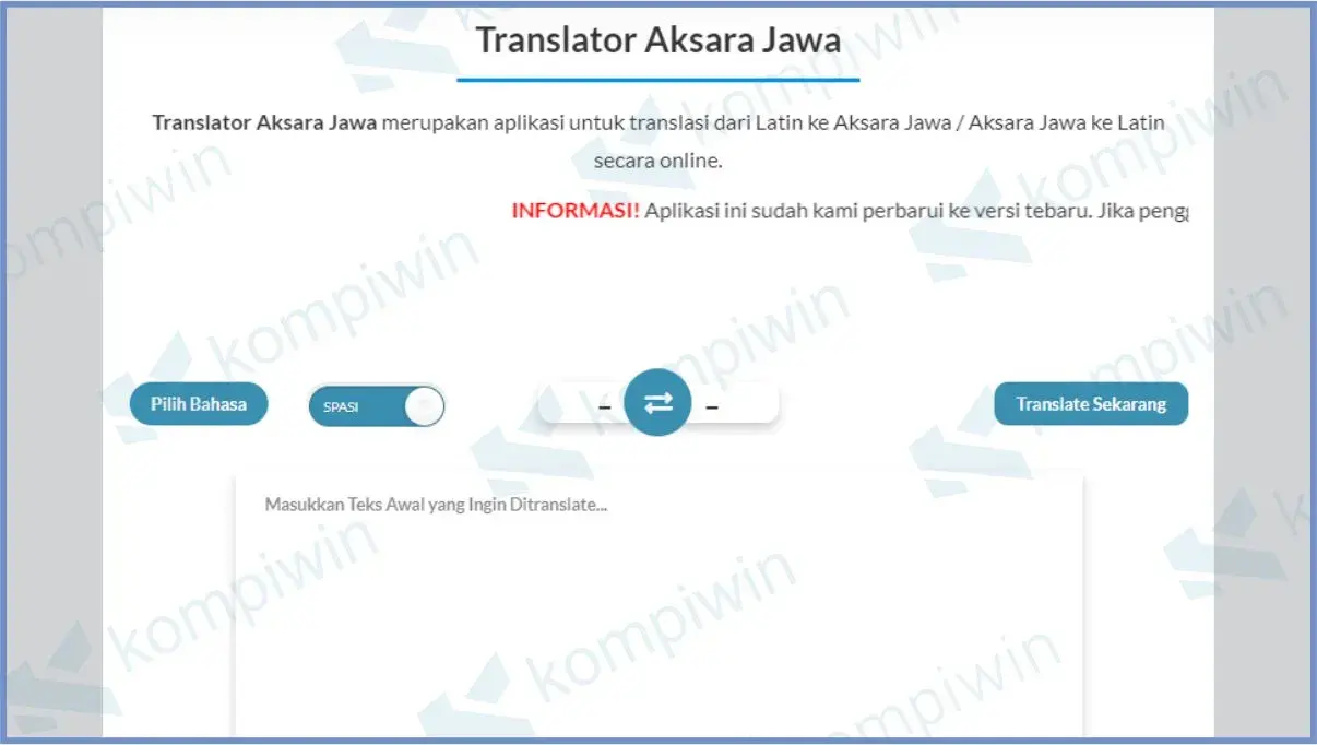 Buka Halaman Translate Aksara Jawa