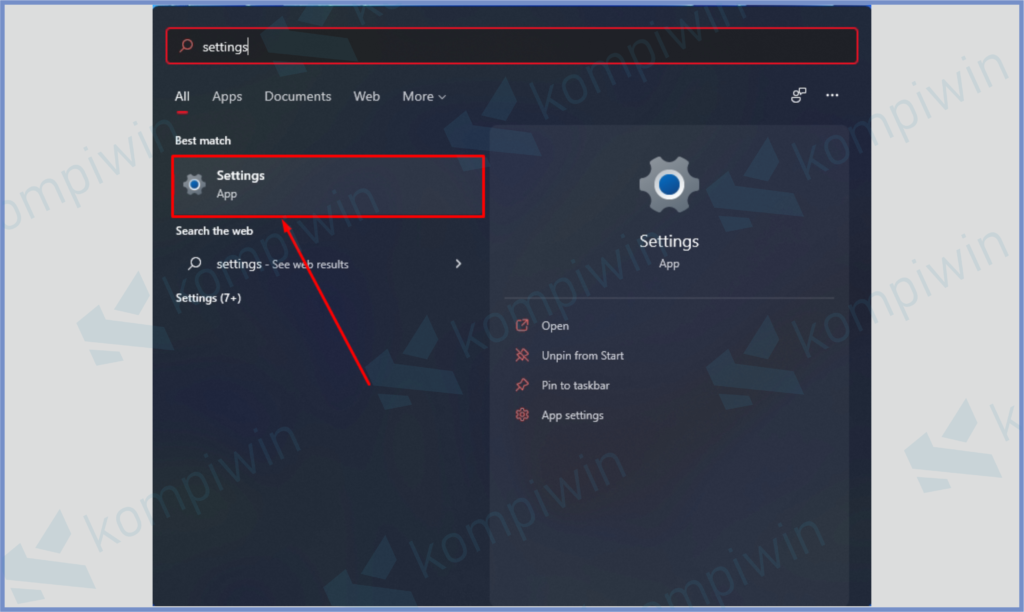 Buka Menu Settings 