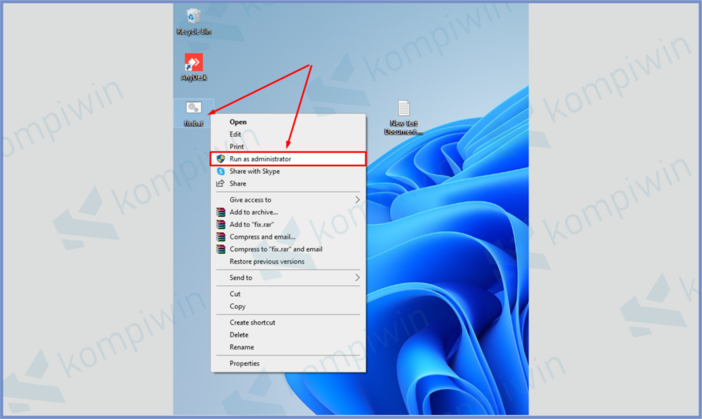 Klik Kanan Dan Run As Administrator 