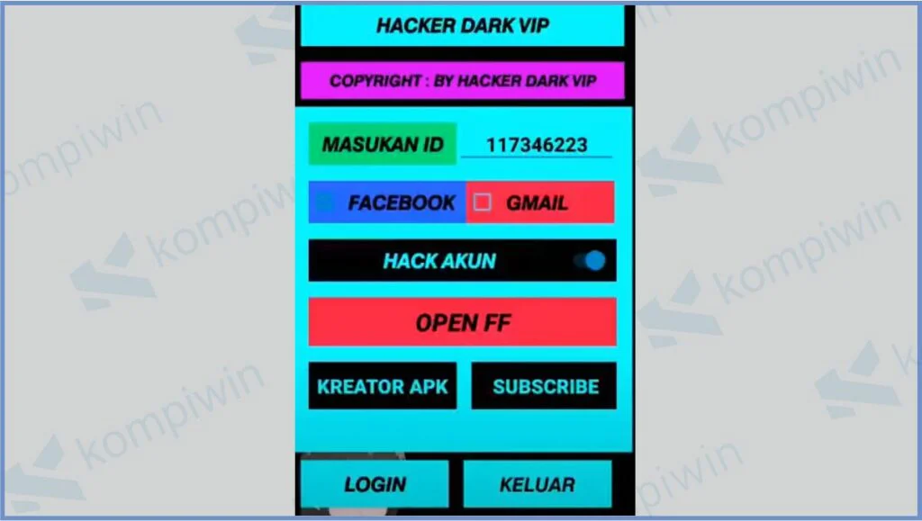 Klik Open FF - Hack Java VIP