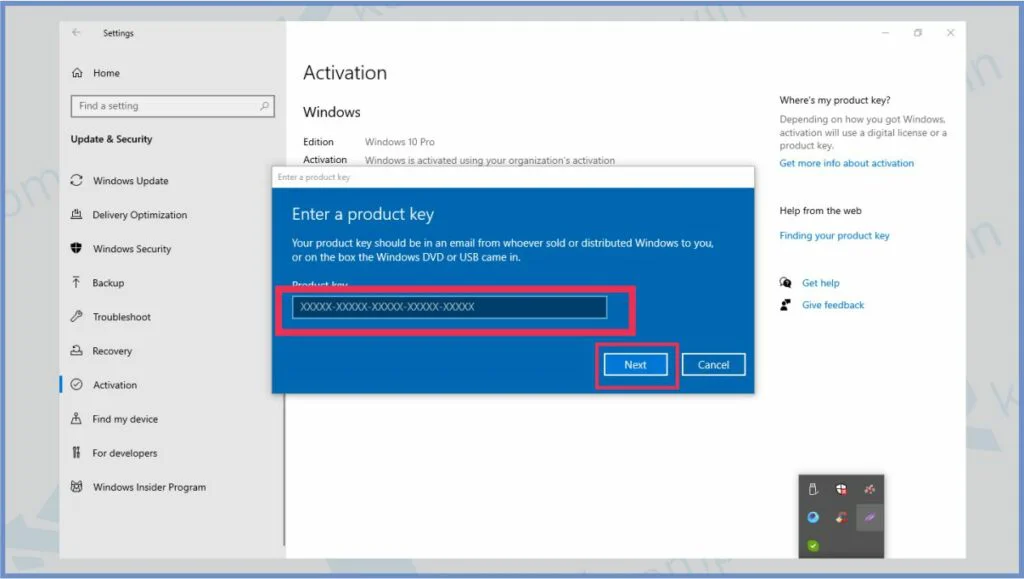 Masukkan Product Key Windows 10 - Product Key Windows 10