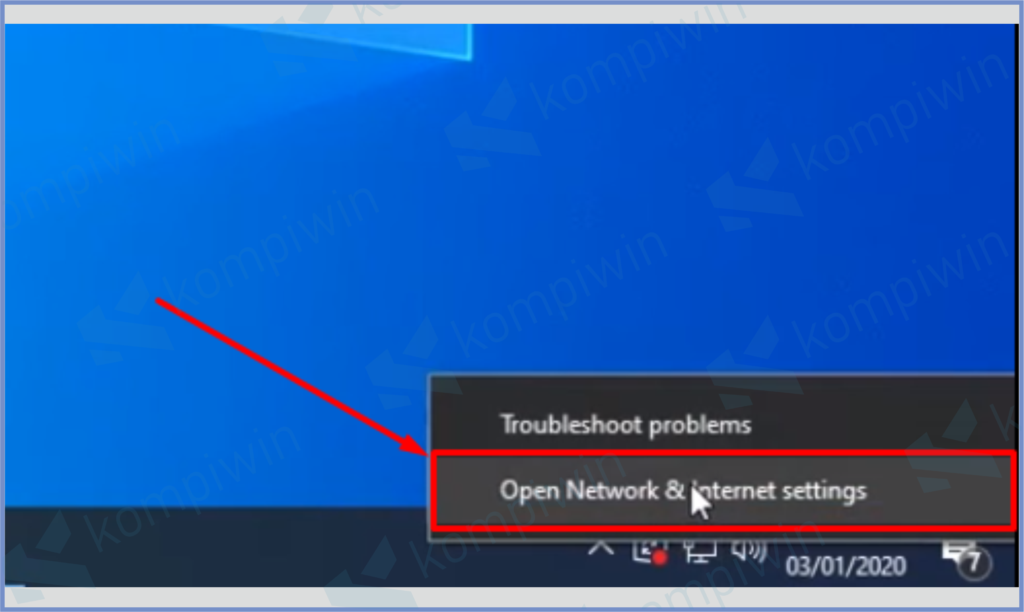 Pilih Open Network And Internet Settings 