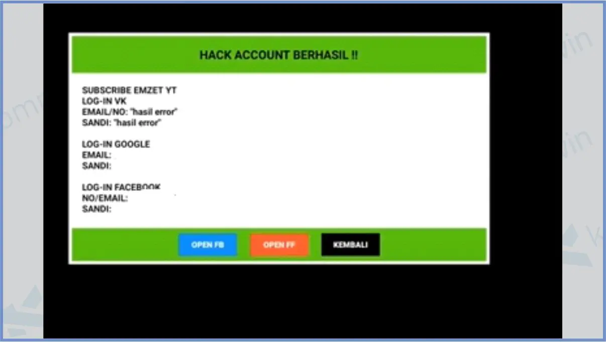 Akun FF Berhasil Didapatkan - Download Hengker Hack VIP Emzeet