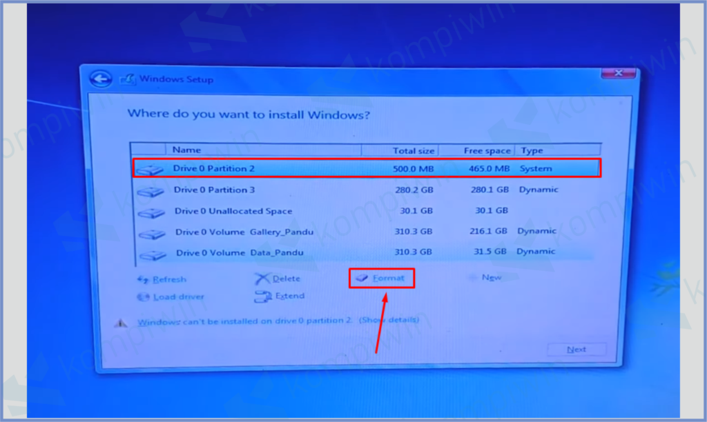 Format Lagi Hardisk Utama