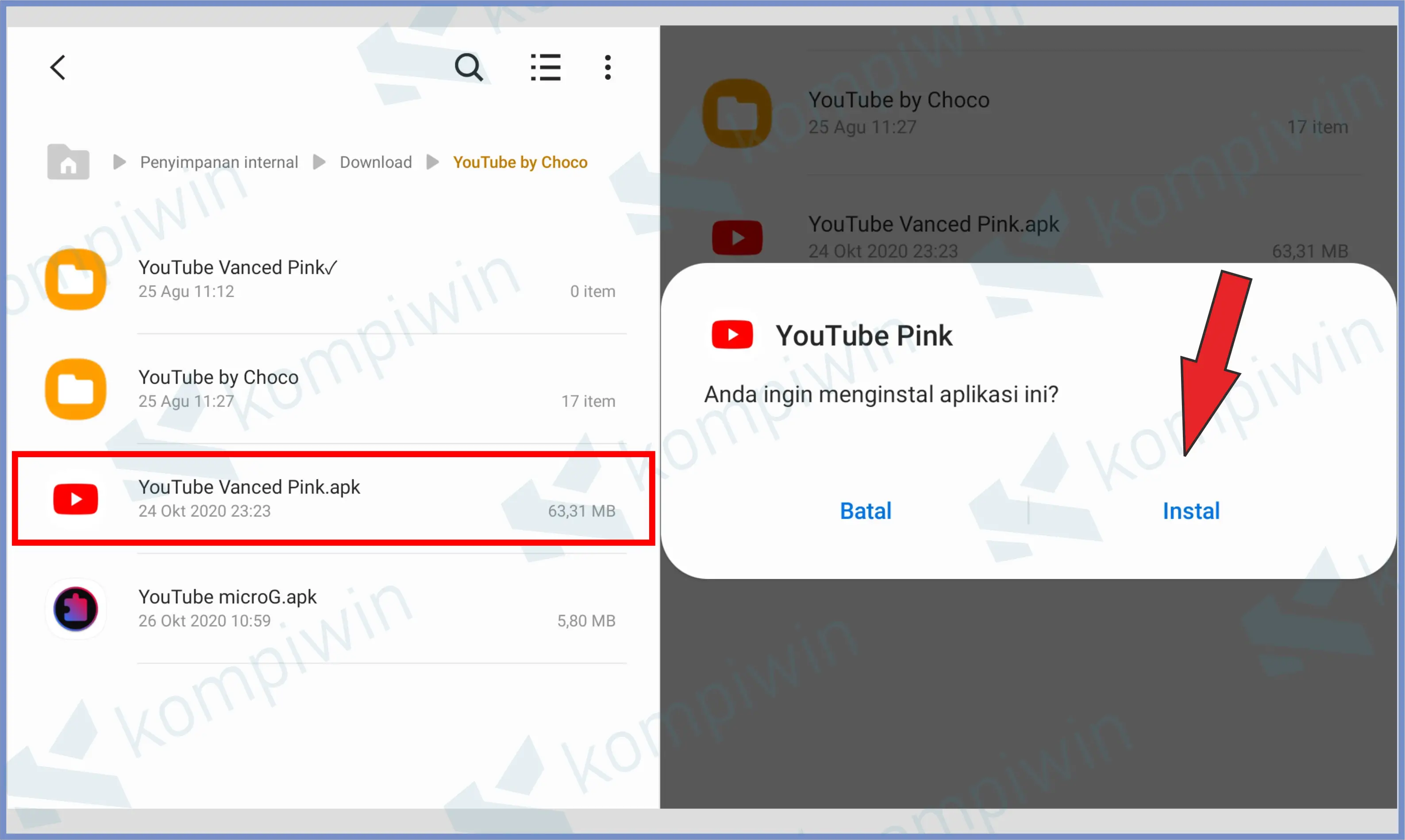 Install Youtube Pink
