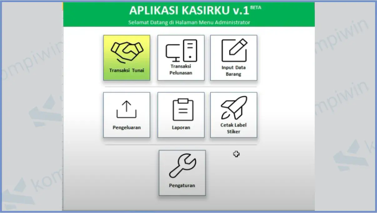 KasirKu v.1 - Aplikasi Kasir Excel Gratis Full Version