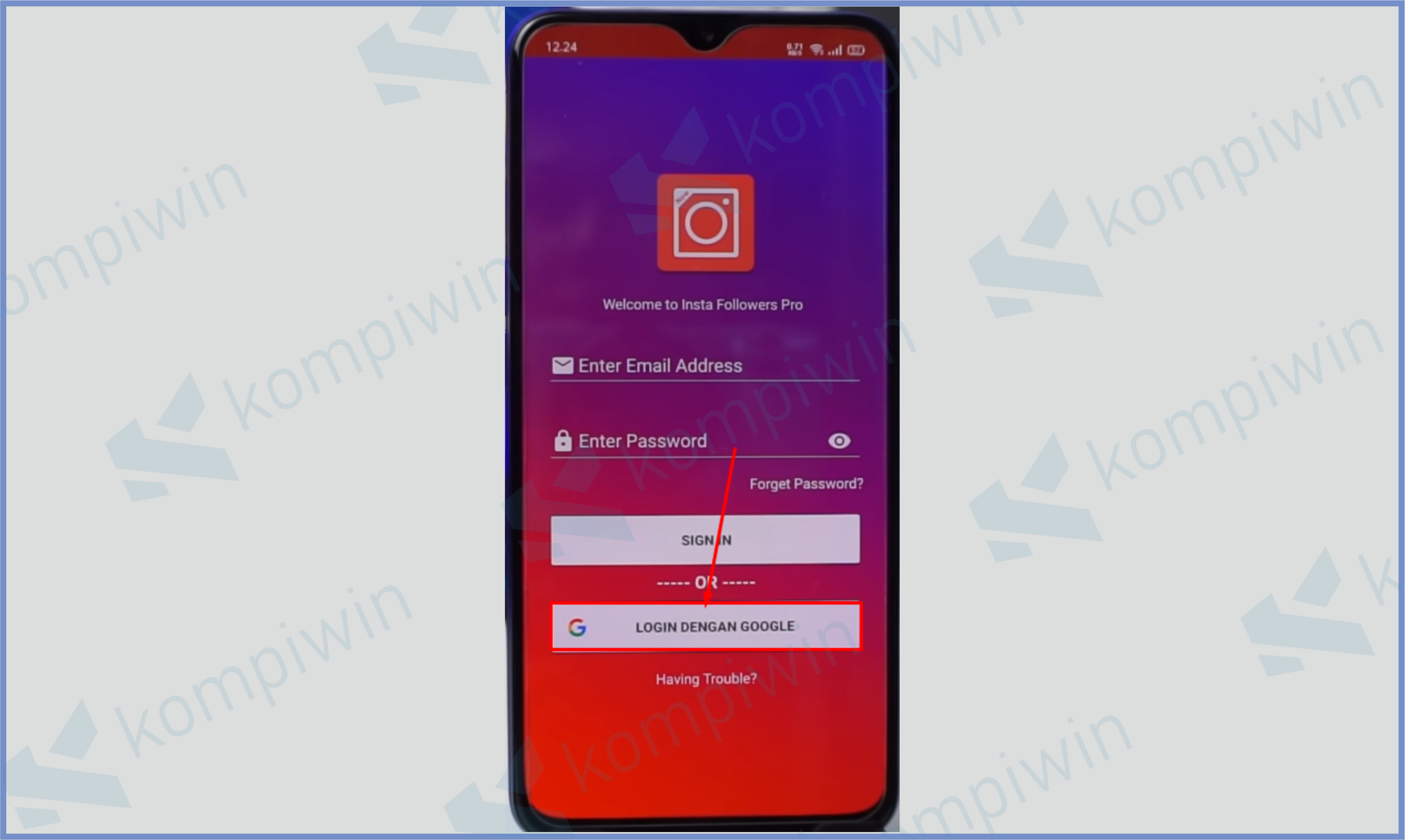 2 Silahkan Login Dengan Google - Daftar Aplikasi Penambah Followers Instagram