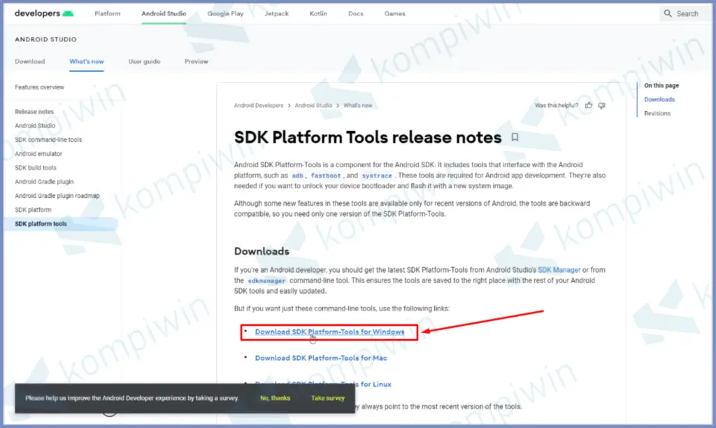 1 Download SDK Platform - Cara Install APK Android Di Windows 11 Tanpa Emulator