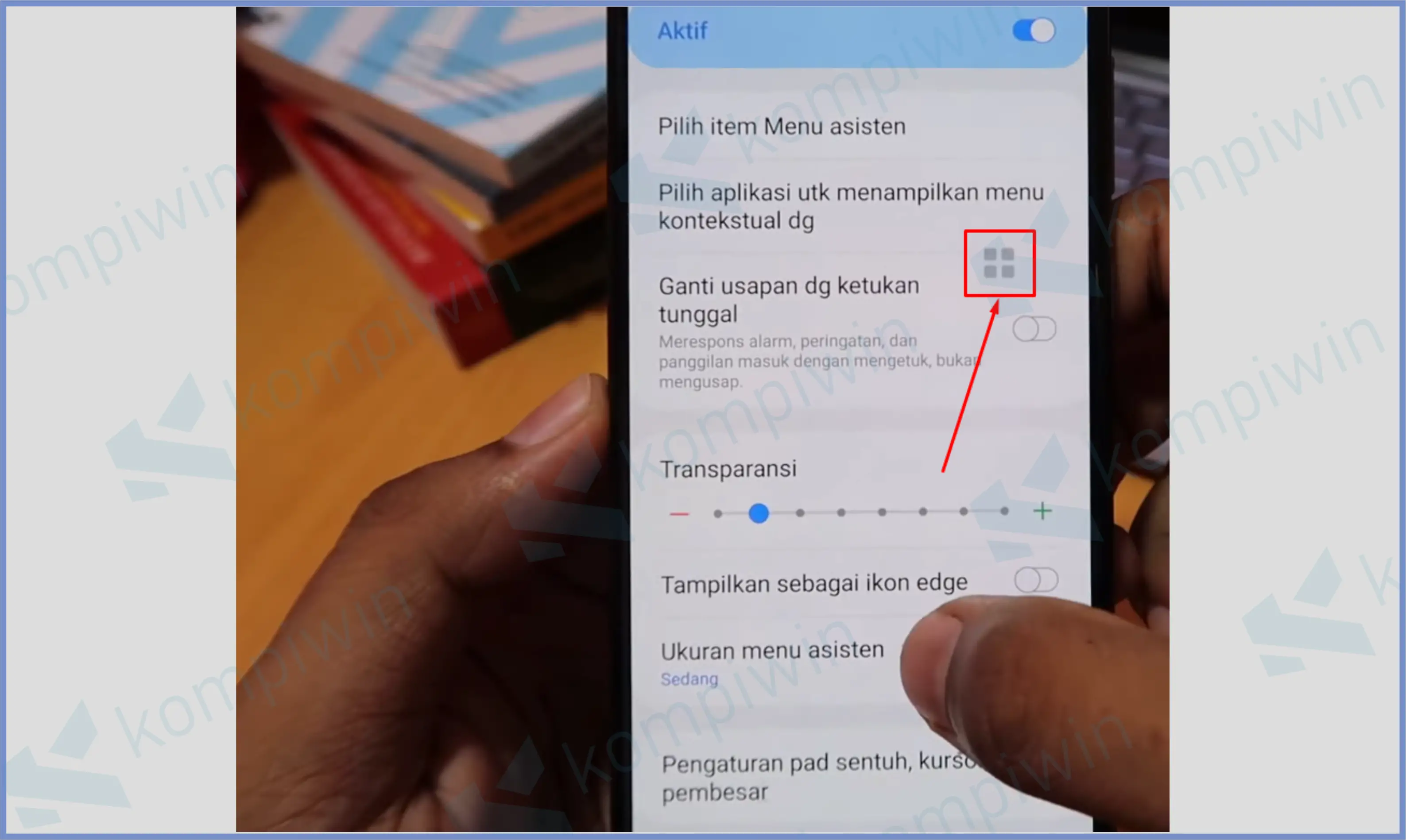 4 Klik Tombol Asisten - Cara Screenshot Samsung A32