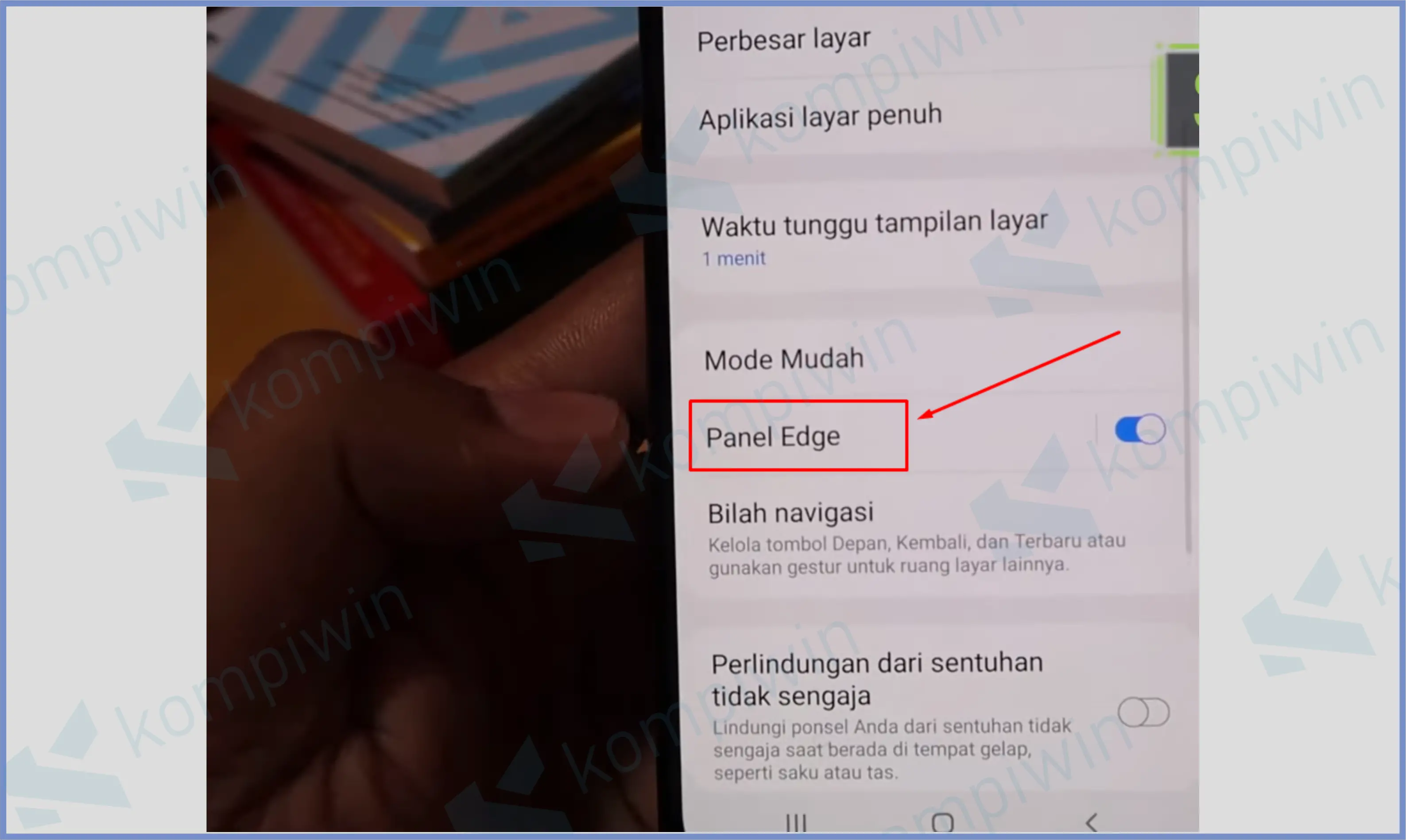 7 Ketuk Panel Edge - Cara Screenshot Samsung A32