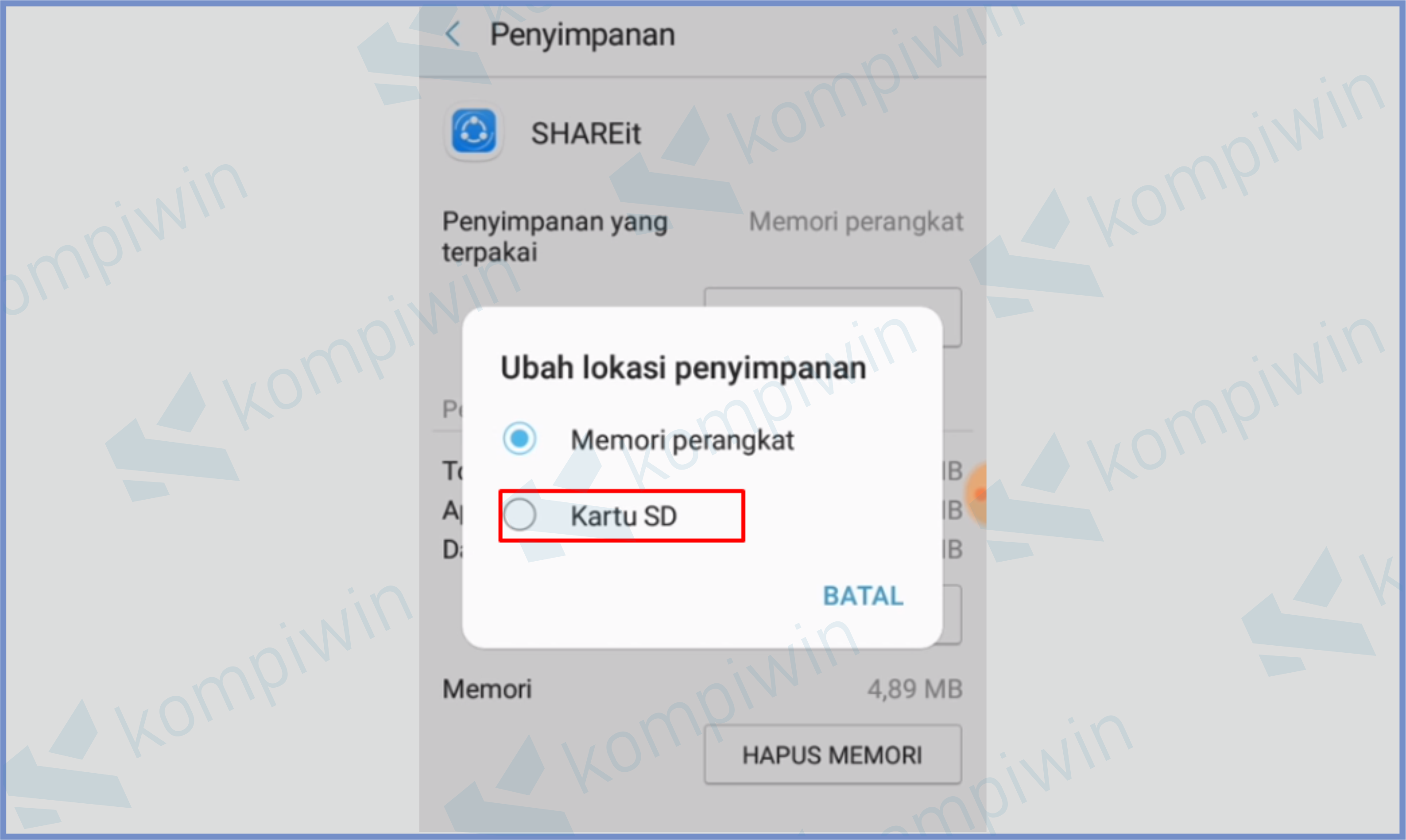 Centang Kartu SD - Cara Agar Download Di Playstore Masuk Ke SD Card Samsung J2 Prime