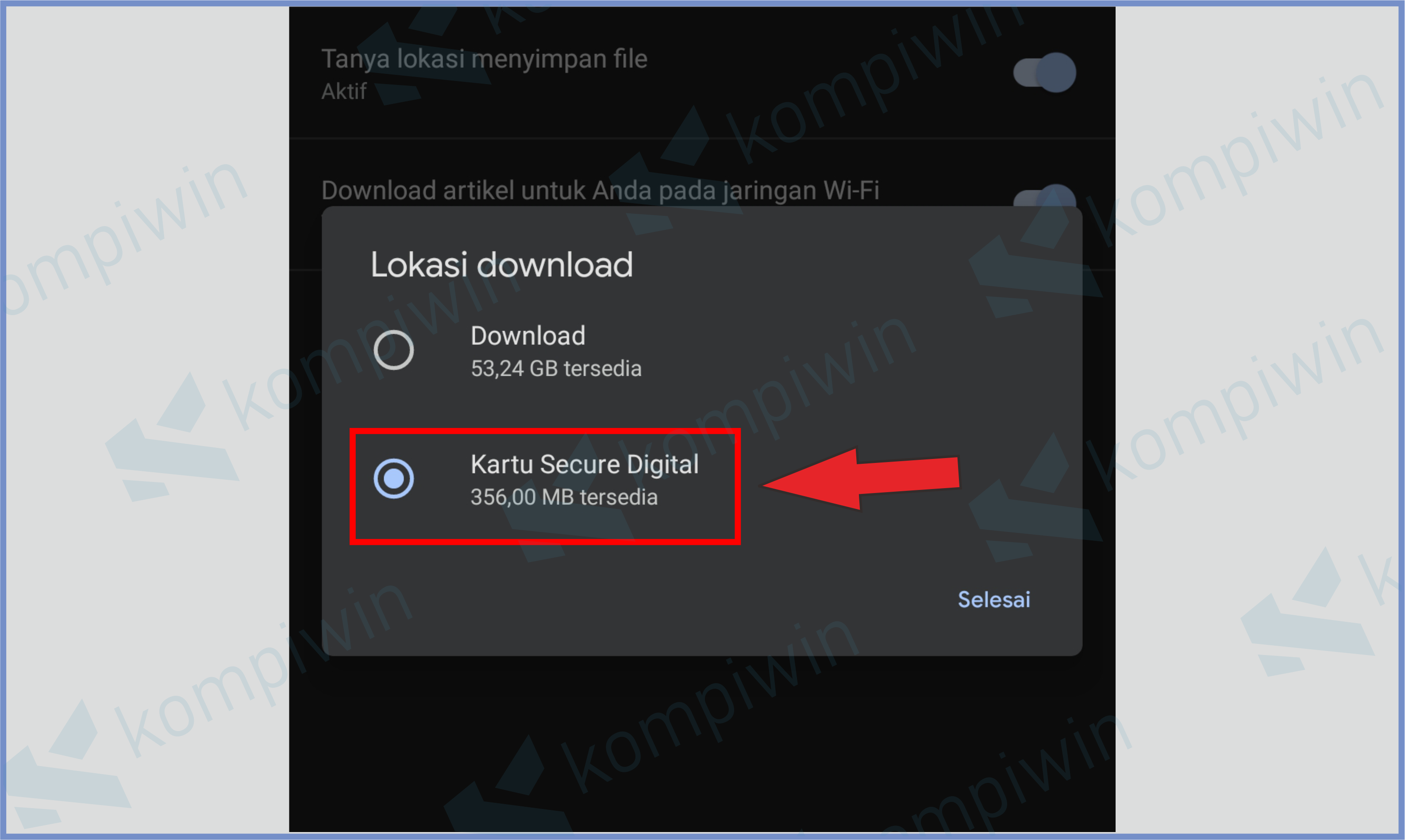 Pencet Kartu SD - Cara Agar Download Di Playstore Masuk Ke SD Card Samsung J2 Prime